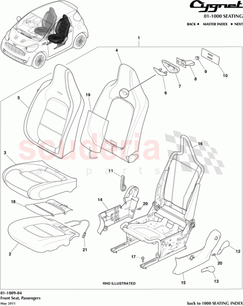 Part Diagram for Aston Martin 72525-74010-C0