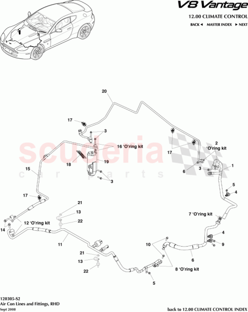 Part Diagram for Aston Martin AG33-19A705-DA