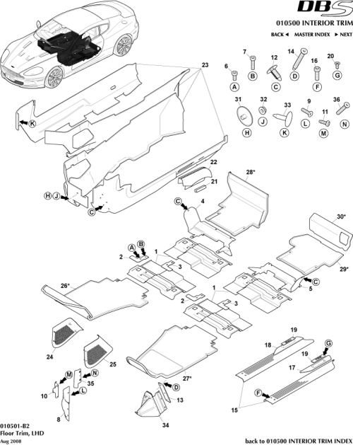 Part Diagram for Aston Martin 6G33-666A40-AA