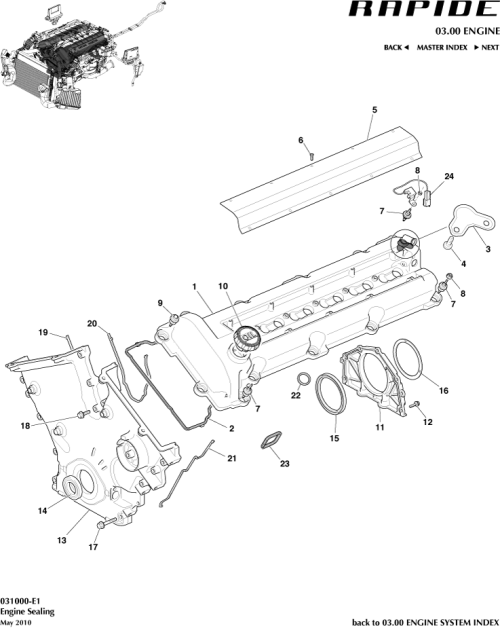 Part Diagram for Aston Martin 8G43-6D080-AA