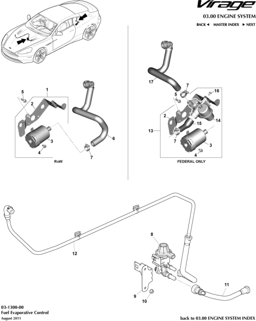 Part Diagram for Aston Martin CD33-9D289-AC