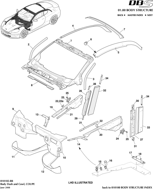 Part Diagram for Aston Martin SY9Y-13036-AAW