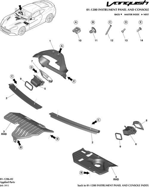 Part Diagram for Aston Martin ED33-043C38-AA