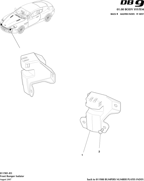 Part Diagram for Aston Martin 701454