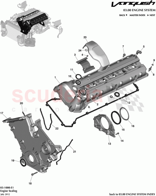 Part Diagram for Aston Martin CD33-13C026-AA