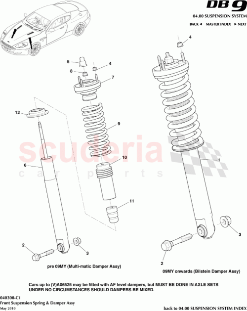 Part Diagram for Aston Martin 703135