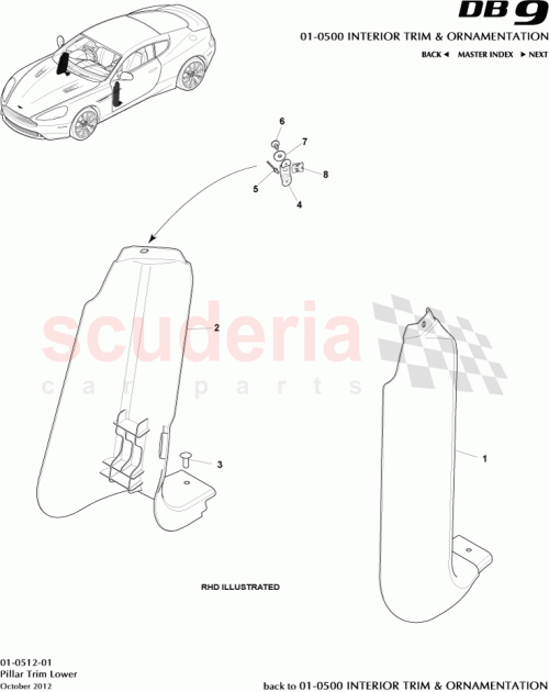 Part Diagram for Aston Martin 4G43-3678AA-AB