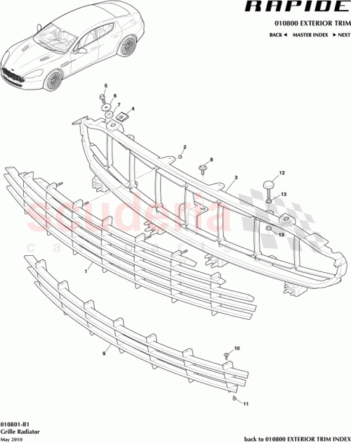Part Diagram for Aston Martin 704400