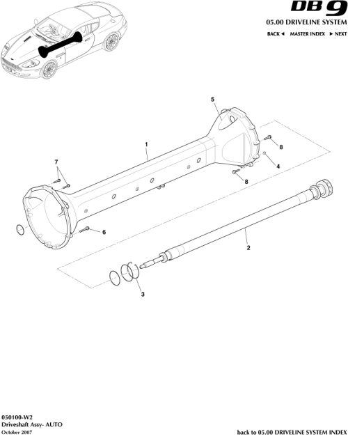 Part Diagram for Aston Martin 701153