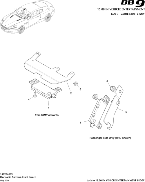 Part Diagram for Aston Martin 6G33-18C987-DA