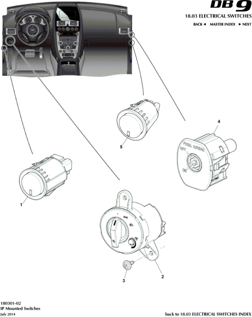 Part Diagram for Aston Martin 8D33-14B696-BA