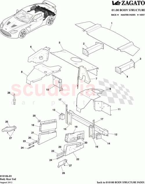 Part Diagram for Aston Martin DG33-C278A71-AA