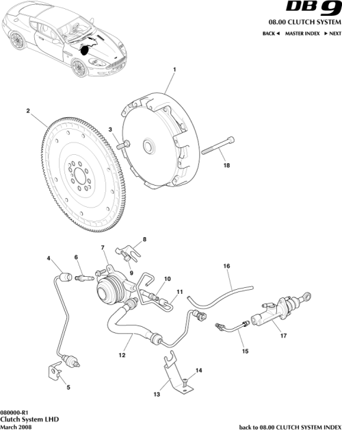 Part Diagram for Aston Martin 4G43-7540-AB