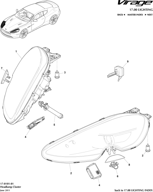 Part Diagram for Aston Martin AD43-13W030-CD