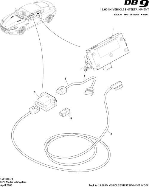 Part Diagram for Aston Martin 8G43-14D454-BA