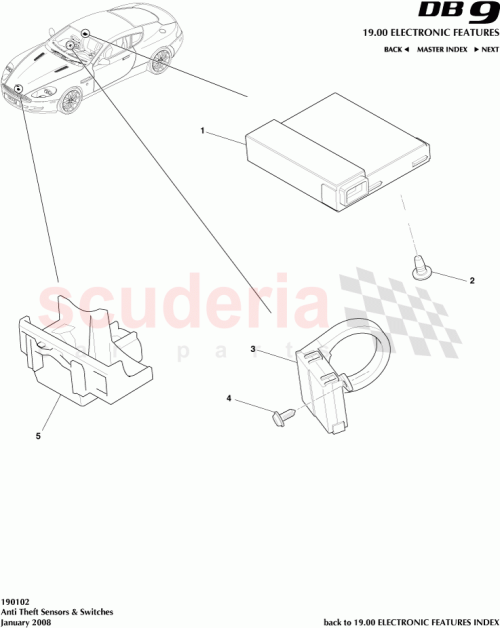 Part Diagram for Aston Martin 4G43-37-10095