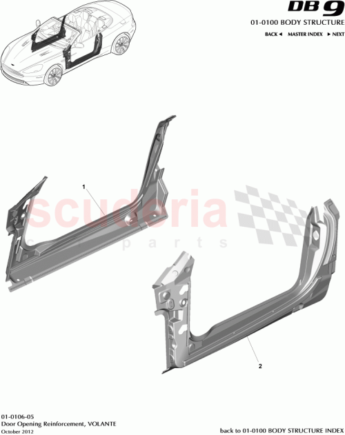 Part Diagram for Aston Martin DG43-L20412-AA