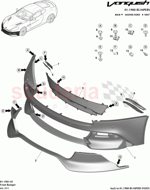 Part Diagram for Aston Martin CD33-17E810-AB