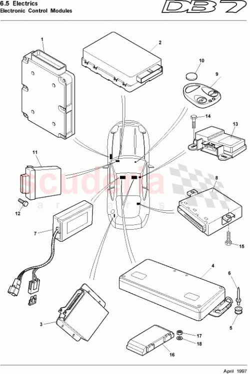 Part Diagram for Aston Martin 37-84334