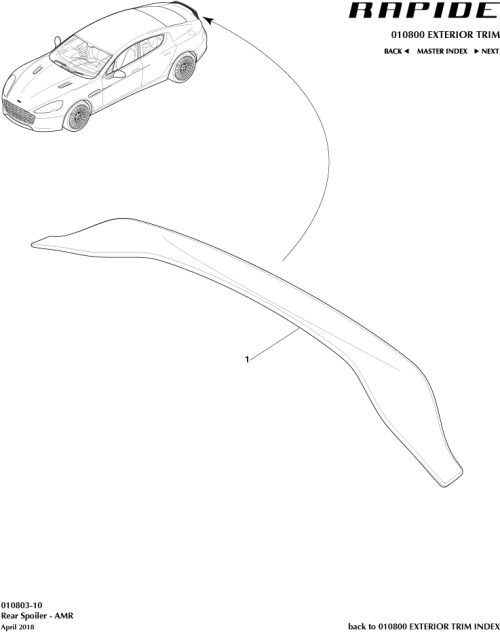 Part Diagram for Aston Martin KD43-442A92-AA