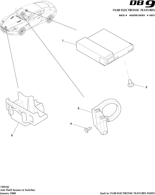 Part Diagram for Aston Martin 4G43-37-10620