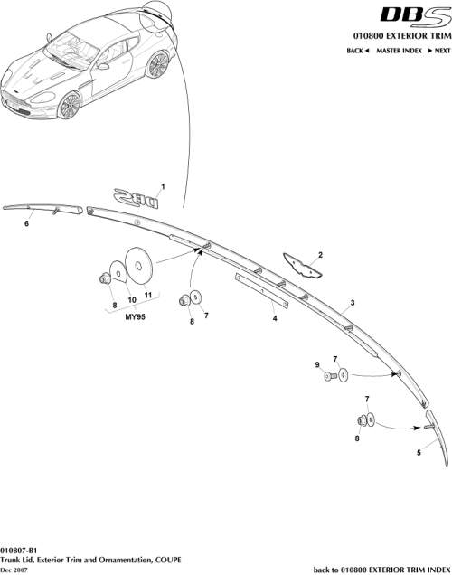 Part Diagram for Aston Martin CD33-001B40-BA