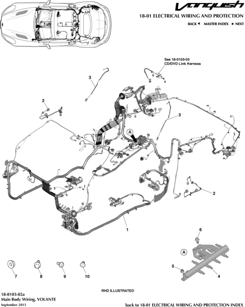 Part Diagram for Aston Martin HD33-14A005-BA