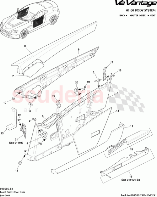 Part Diagram for Aston Martin 701171