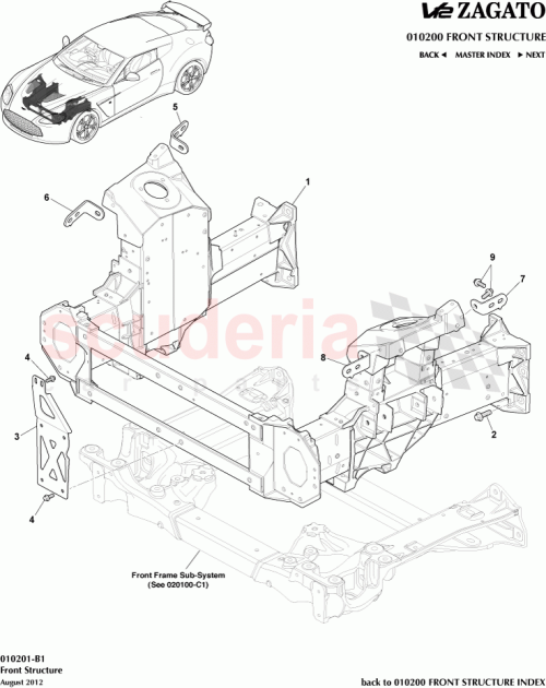 Part Diagram for Aston Martin DG43-130A32-AA
