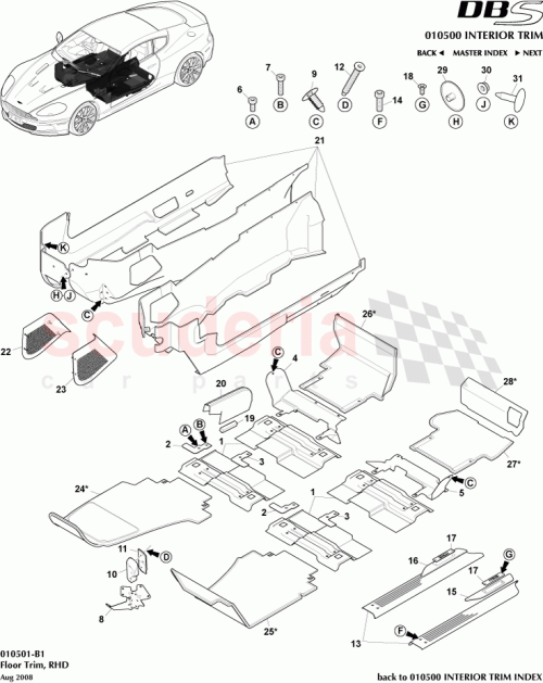 Part Diagram for Aston Martin 6G33-SS106209-AB