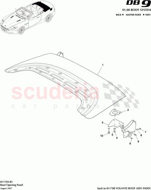 Part Diagram for Aston Martin 703757