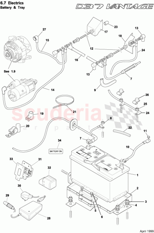 Part Diagram for Aston Martin 9G43-10A752-AB