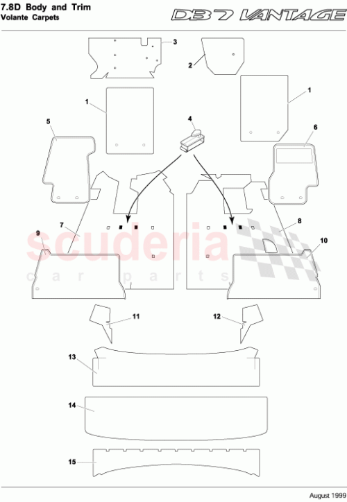 Part Diagram for Aston Martin 83123864AAW