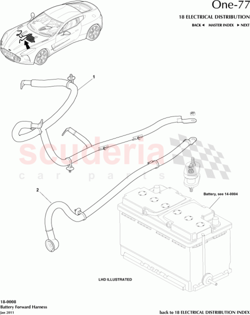 Part Diagram for Aston Martin AY93-14B278-BA