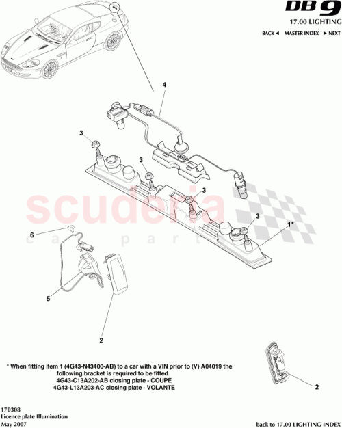 Part Diagram for Aston Martin 1R12-37-10452