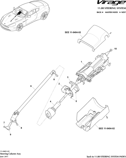 Part Diagram for Aston Martin 8D33-3C529-AC