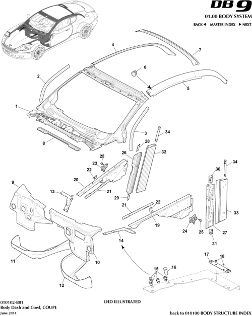 Part Diagram for Aston Martin 6G33-10414-AB