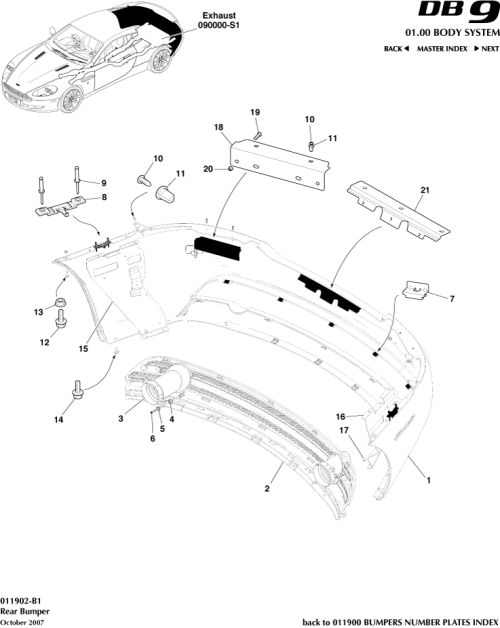 Part Diagram for Aston Martin 4G43-023A50-AB