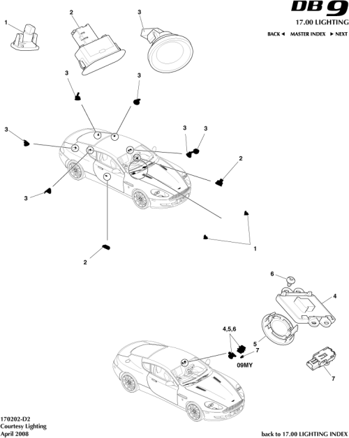 Part Diagram for Aston Martin 4G43-37-10019