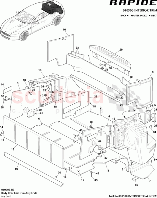 Part Diagram for Aston Martin 6G33-454A28-AB