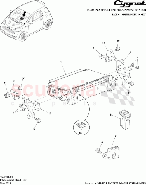 Part Diagram for Aston Martin 90119-06915