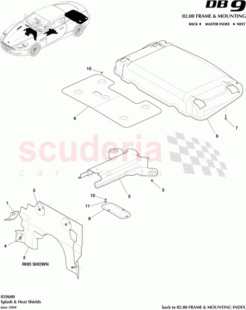 Part Diagram for Aston Martin 703145