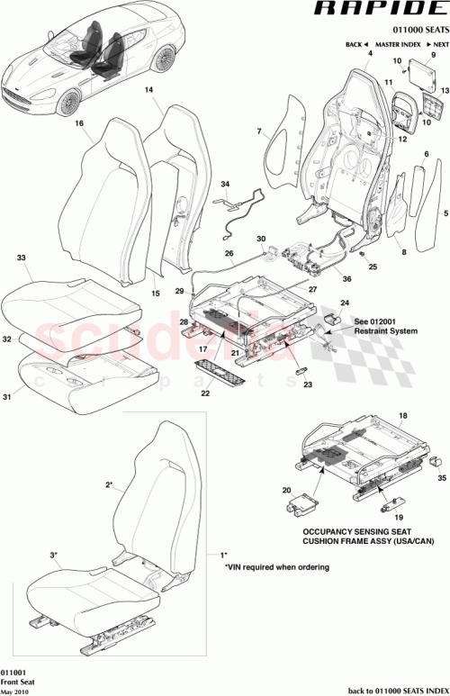 Part Diagram for Aston Martin AD43-14C288-AA