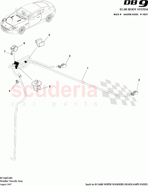 Part Diagram for Aston Martin 701617