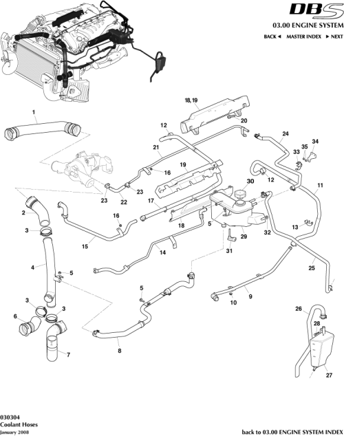 Part Diagram for Aston Martin 4G43-8584-DA