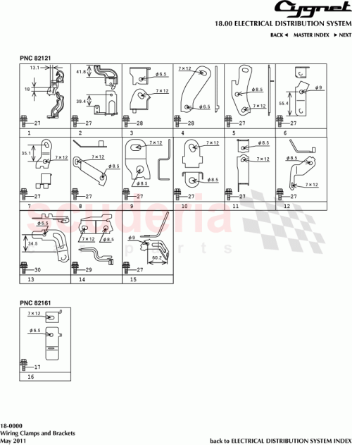 Part Diagram for Aston Martin 82715-74480