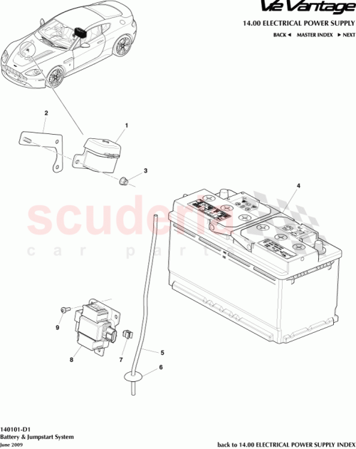 Part Diagram for Aston Martin AD23-14B600-CA
