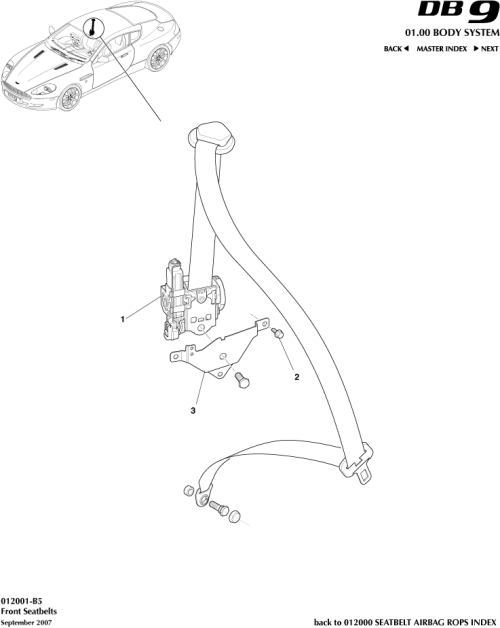 Part Diagram for Aston Martin 4G43-611B69-BCW