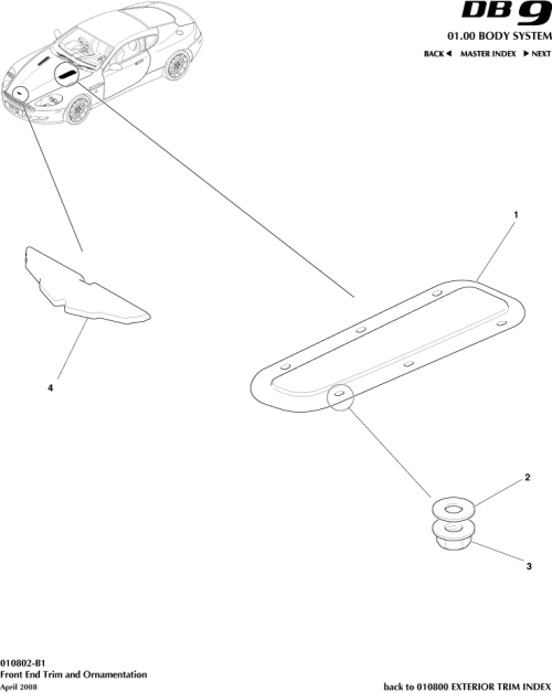 Part Diagram for Aston Martin BG43-16C693-AA