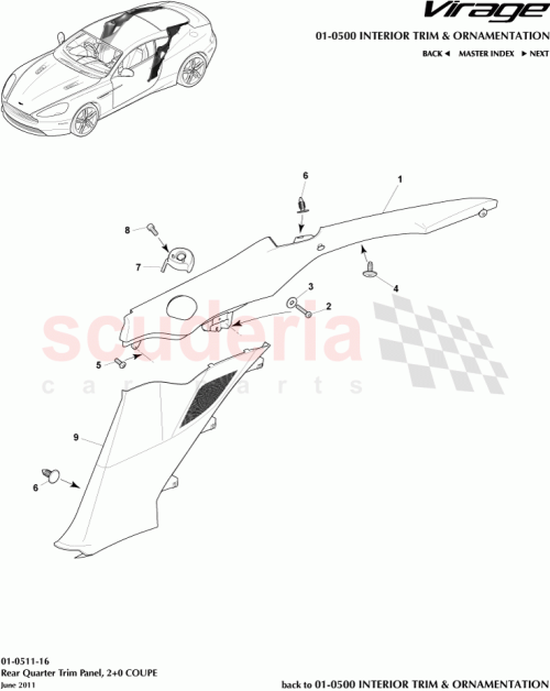 Part Diagram for Aston Martin 9D3331013ACW